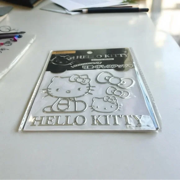 Sanrio Hello Kitty Kawaii Decal Cute Car Sticker Silver Gray KT547 Japan New - Picture 9 of 11